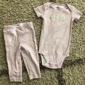 Baby Purple and Gray onesie with matching pants